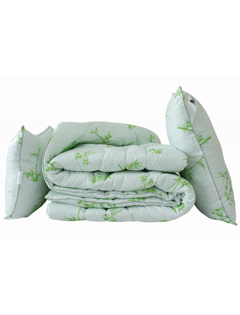 Одеяло лебяжий пух Bamboo white 2-сп. + 2 подушки 70х70