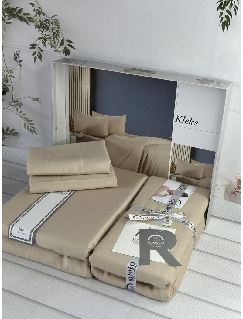 Kleks Однотонное сатинова постільна білизна. Євро розмір. Romeo home Туреччина.