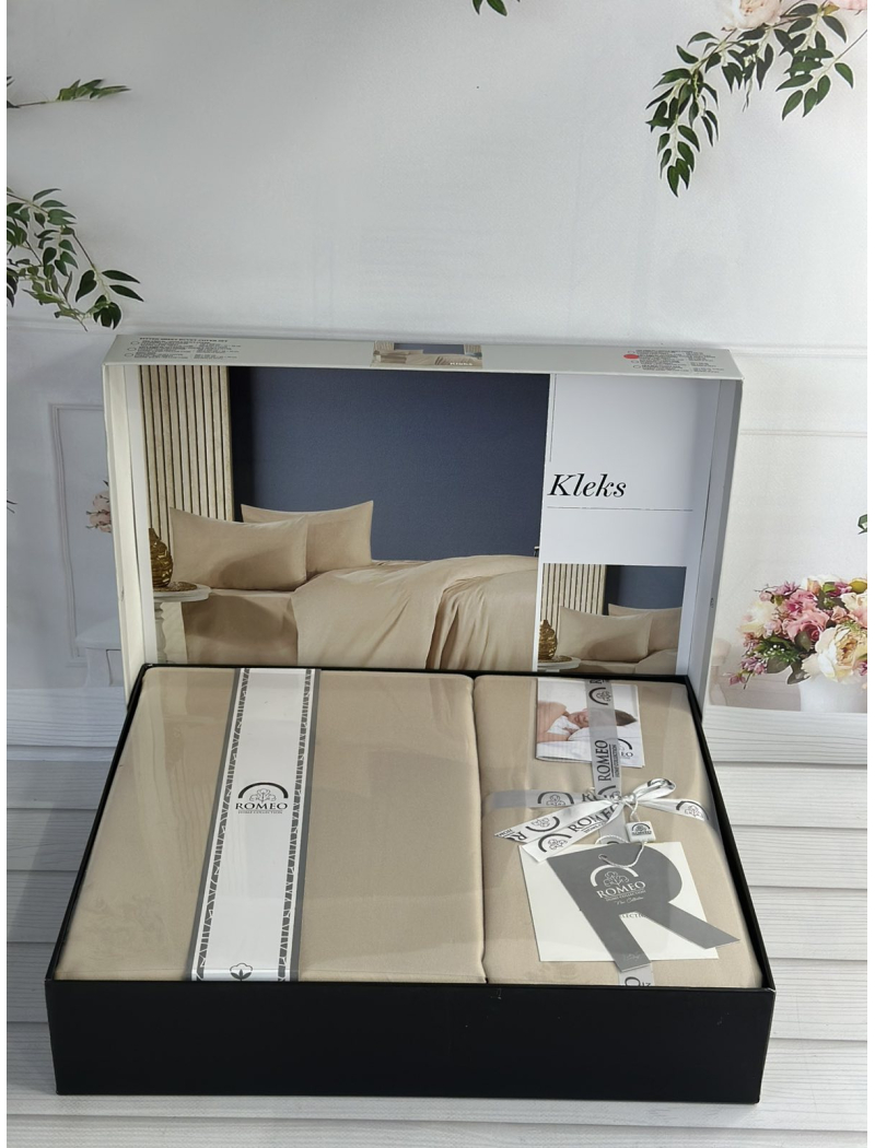 Kleks Однотонное сатинова постільна білизна. Євро розмір. Romeo home Туреччина.