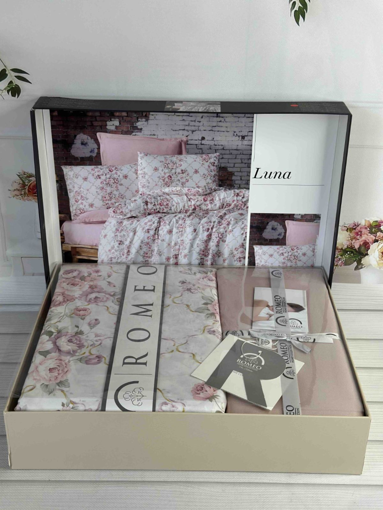 Luna сатинова постільна білизна. Євро розмір. Romeo home Туреччина.