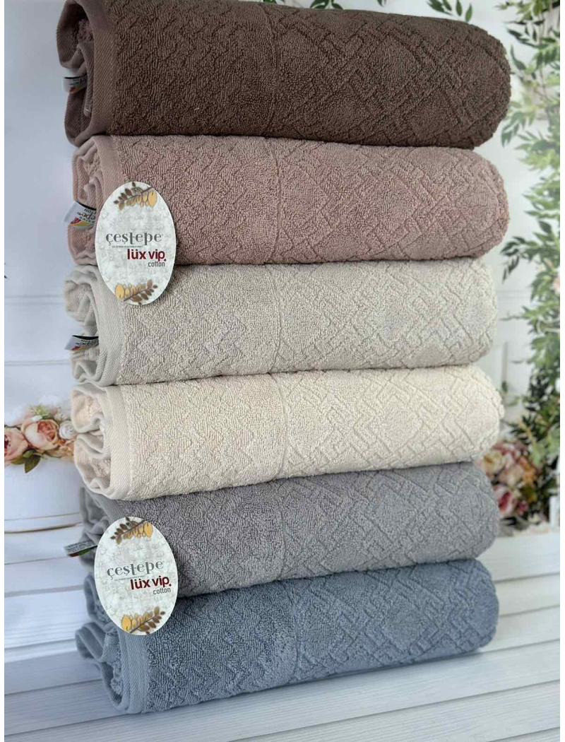 Lux cotton Grand махрові рушники 70х140см., 6 шт/уп. CestepeТуреччина.