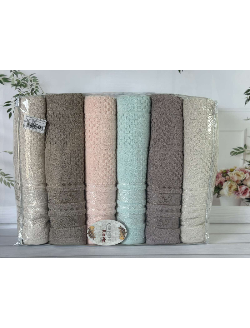 Lux cotton Senfoni махрові рушники 70х140см., 6 шт/уп. CestepeТуреччина.