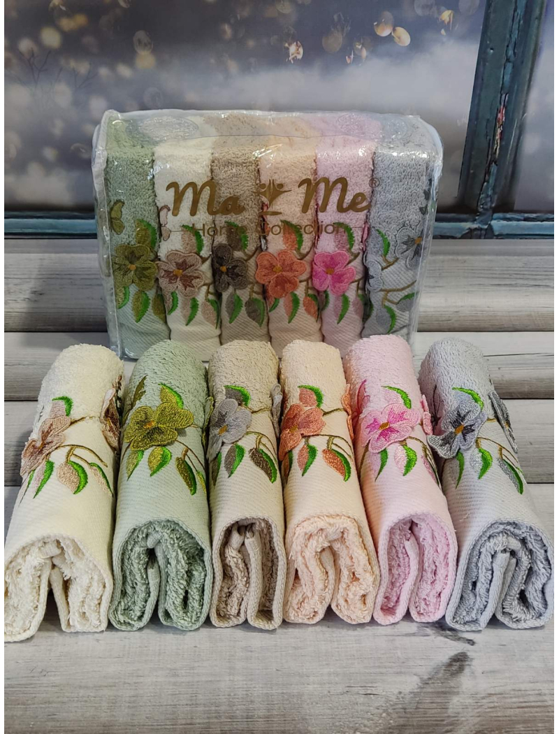 Mame Flowers 30х50см., 6 шт/уп. кухонні махрові рушники