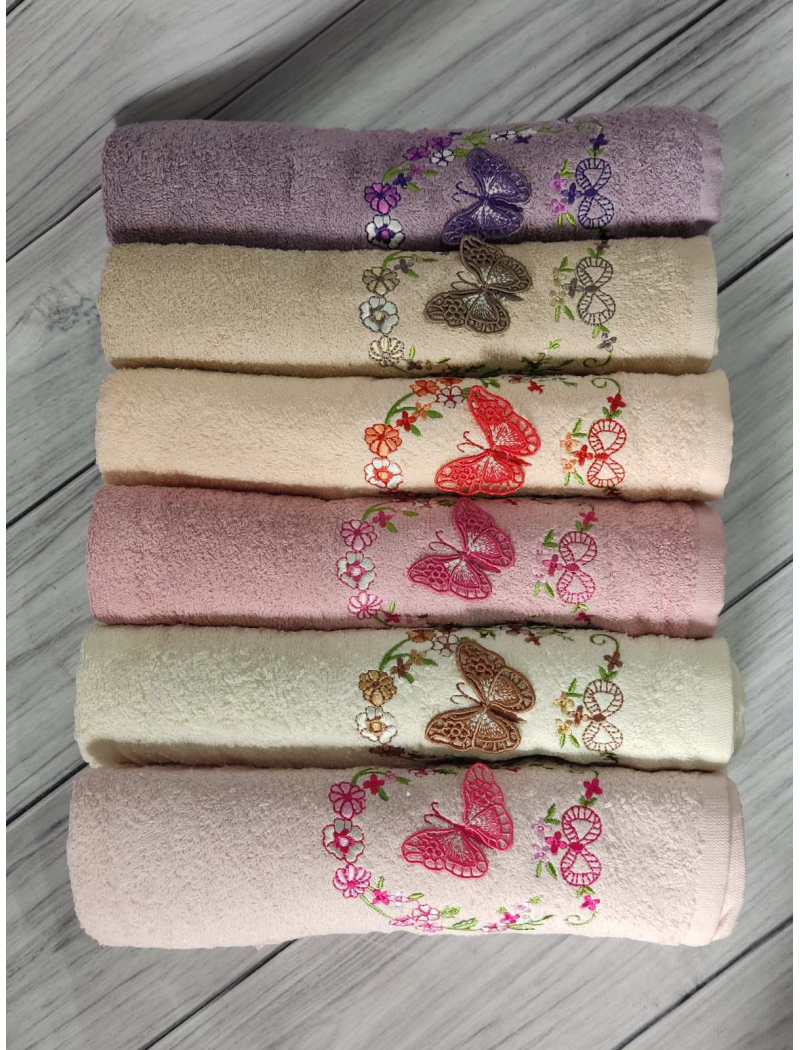 3D Kelebek 50х90см., 6 шт/уп. махрові рушники 3D.