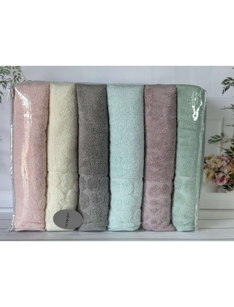 Micro delux Stone рушники 50х90см., 6 шт/уп. Мікрокоттон. CestepeТуреччина.
