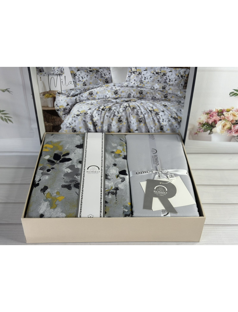 Mila сатинова постільна білизна. Євро розмір. Romeo home Туреччина.