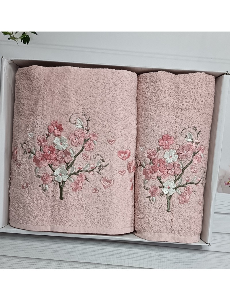 Piante sacura pembe 3D 2в1 бавовняні рушники.Туреччина.