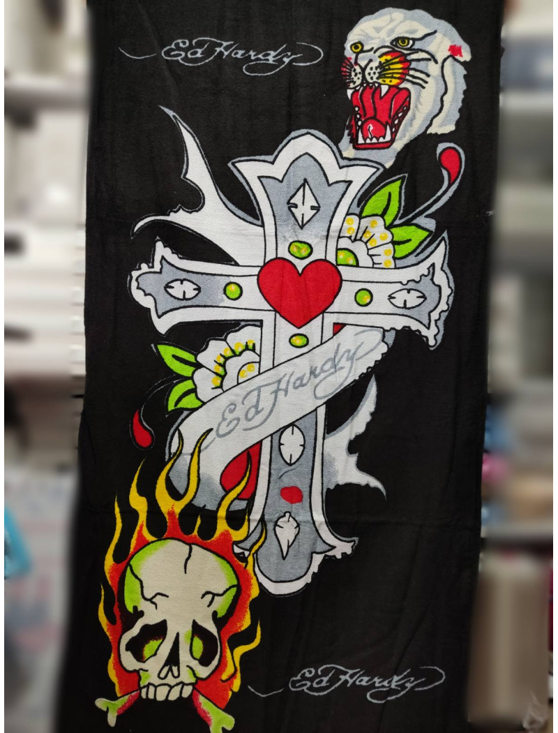 Пляжное полотенце ED hardy 75х150см. Турция.