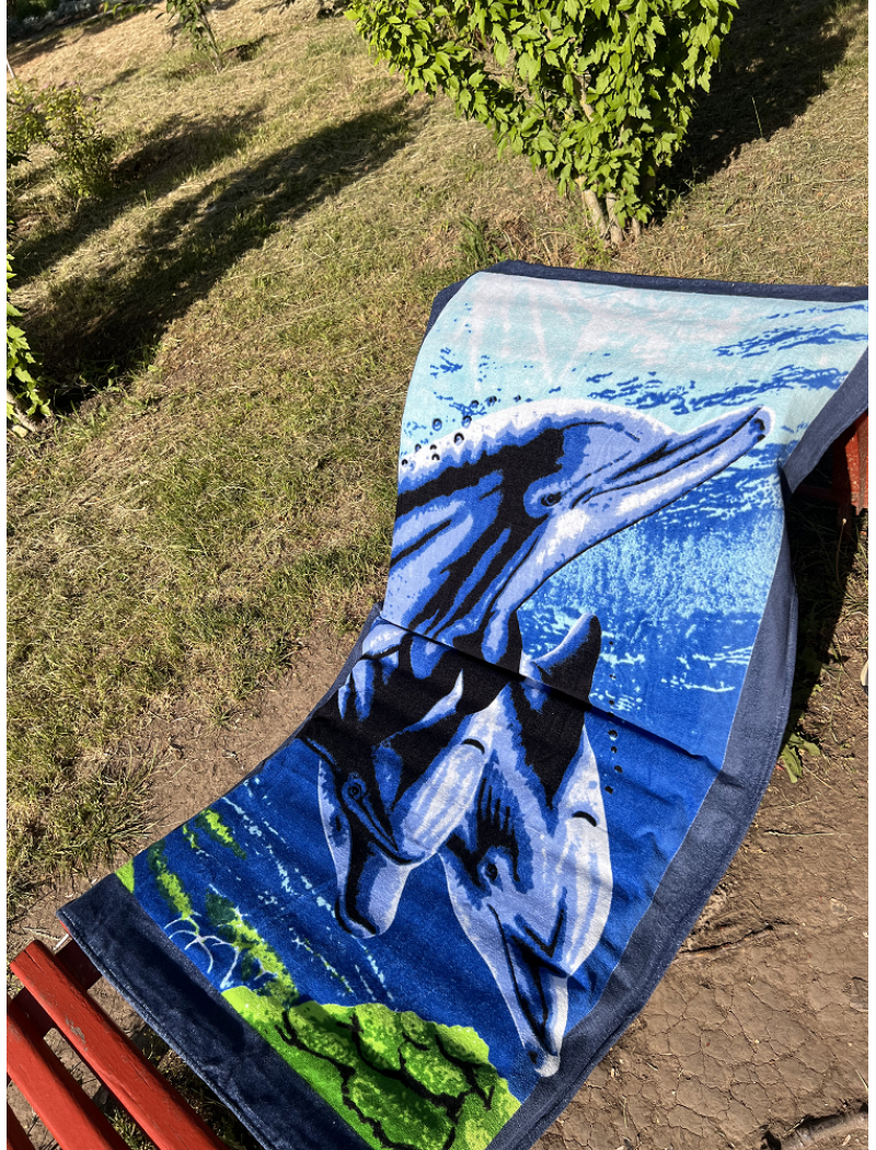 Полотенце пляжное Old 3 dolphin 75х150см. Турция.