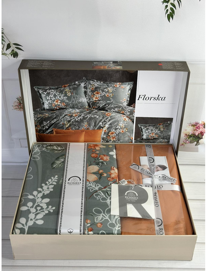 Poplin Florska постіль з поплин. Євро розмір. Romeo home Туреччина.