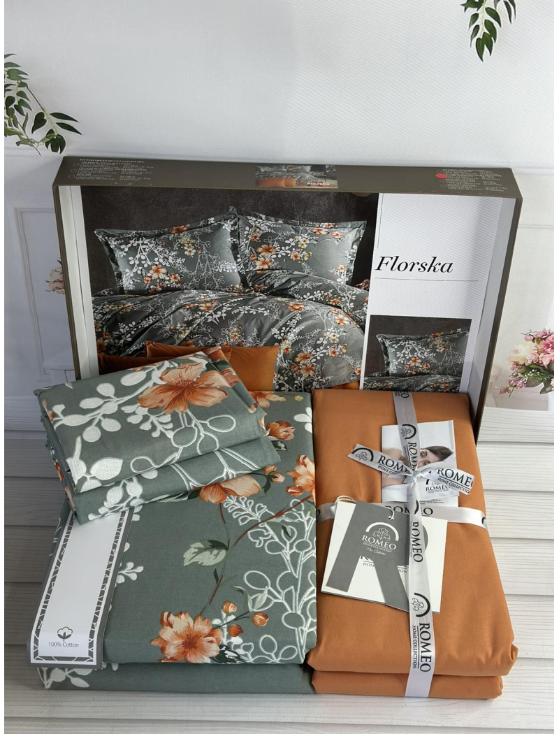 Poplin Florska постіль з поплин. Євро розмір. Romeo home Туреччина.