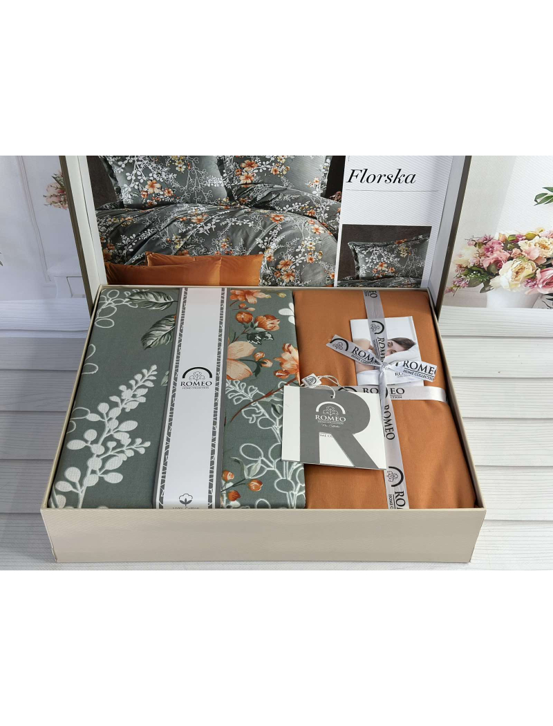 Poplin Florska постіль з поплин. Євро розмір. Romeo home Туреччина.