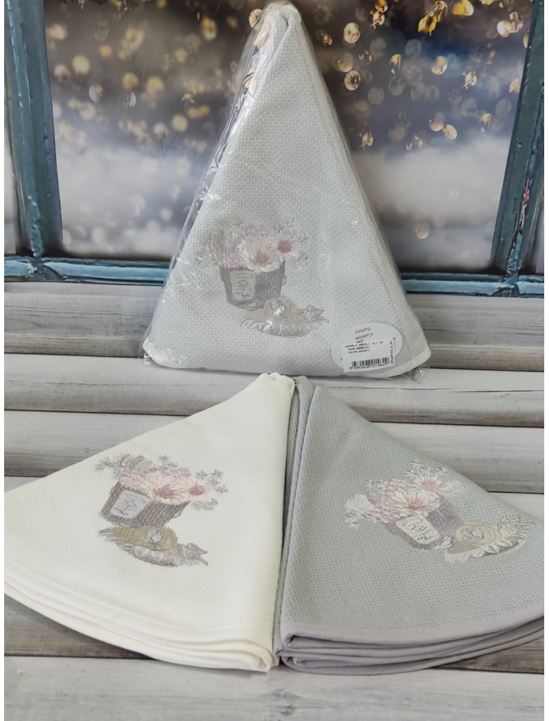 Pupilla Bernini 2в1 рушники 70х70см., рушники з вишивкою.