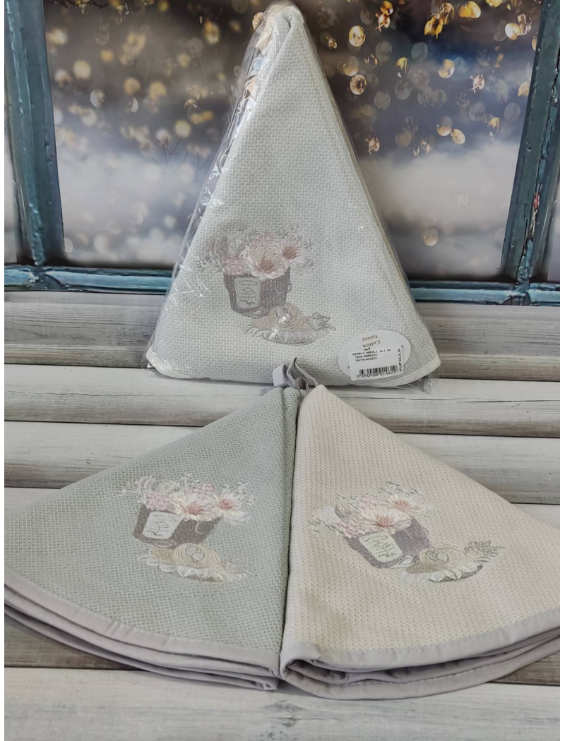 Pupilla Bernini 2в1 рушники 70х70см., рушники з вишивкою.