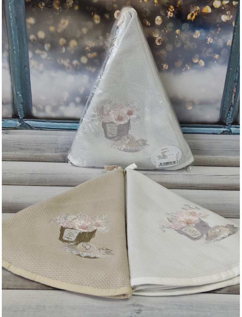 Pupilla Bernini 2в1 рушники 70х70см., рушники з вишивкою.