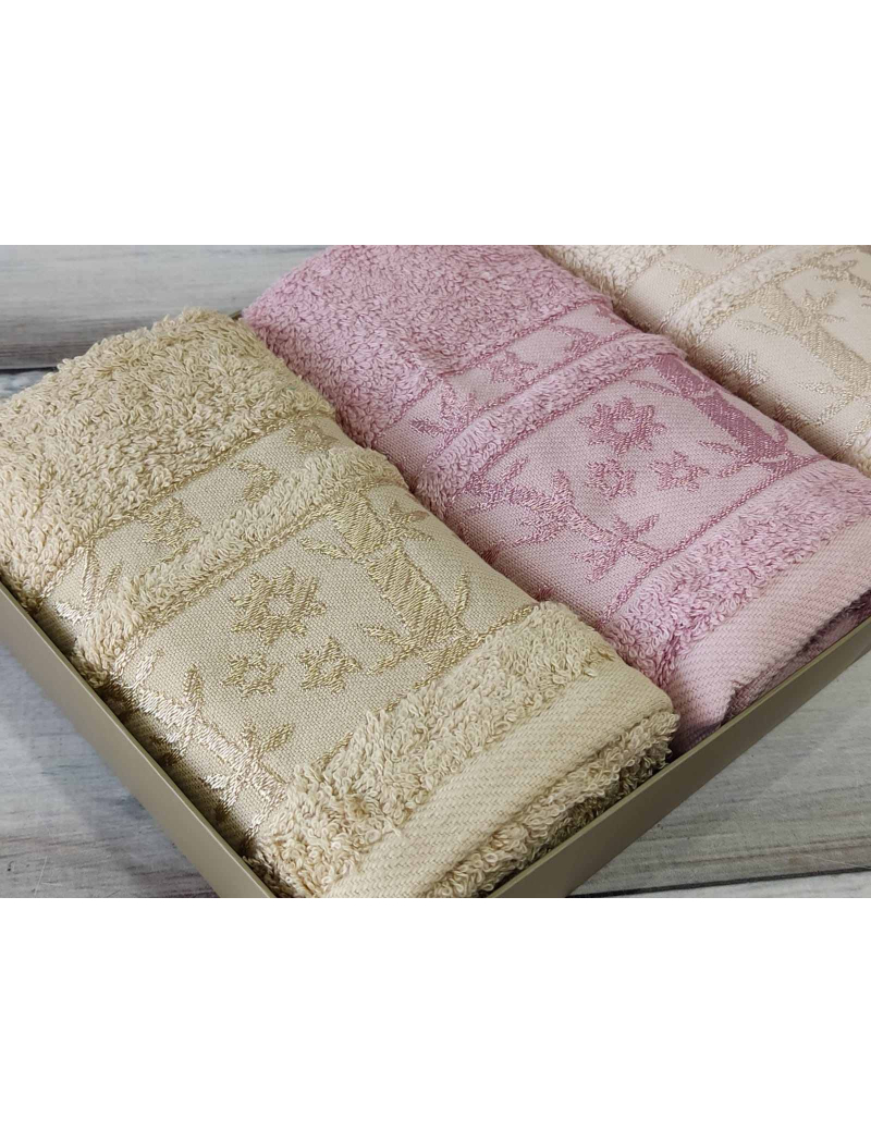 Pupilla Elite acik gul 30х50см., 3в1. Бамбукові рушники.