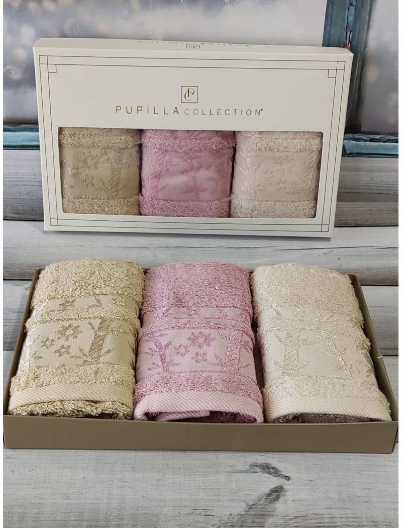 Pupilla Elite acik gul 30х50см., 3в1. Бамбукові рушники.
