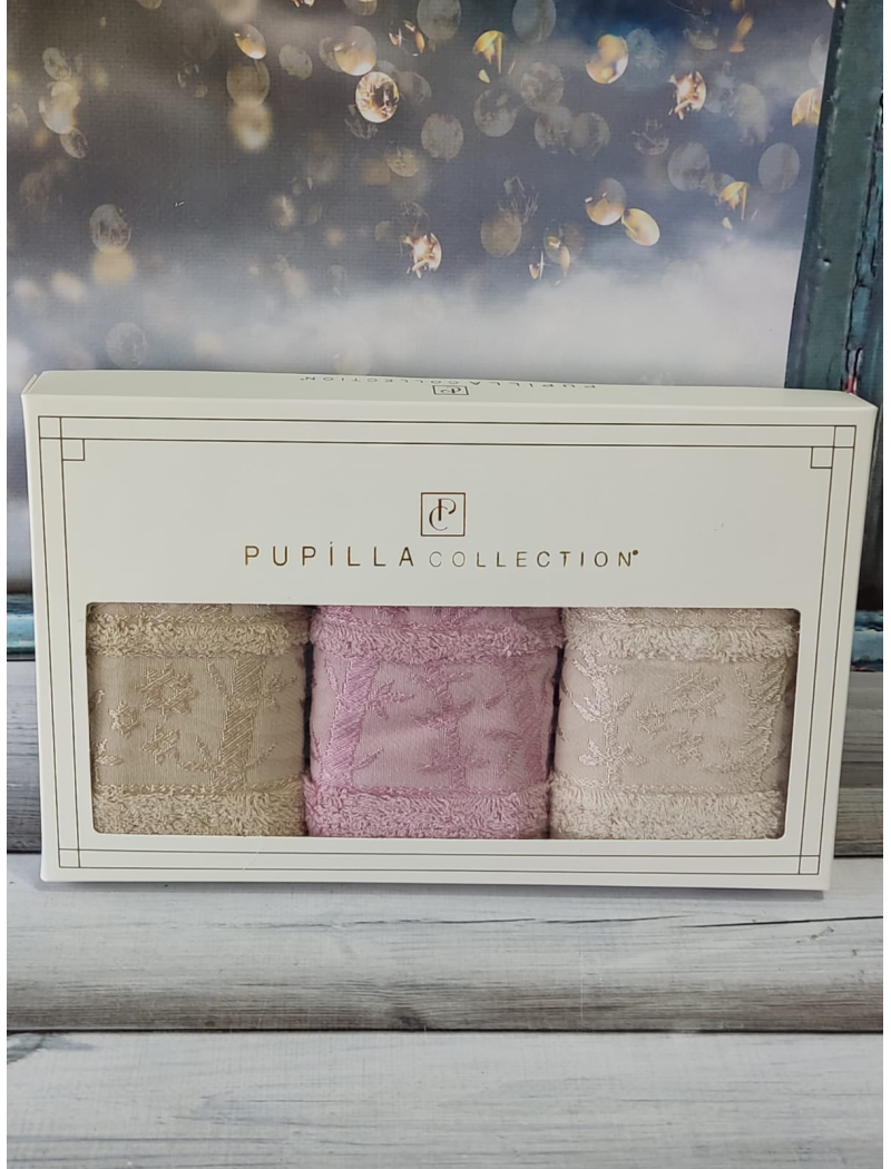 Pupilla Elite acik gul 30х50см., 3в1. Бамбукові рушники.