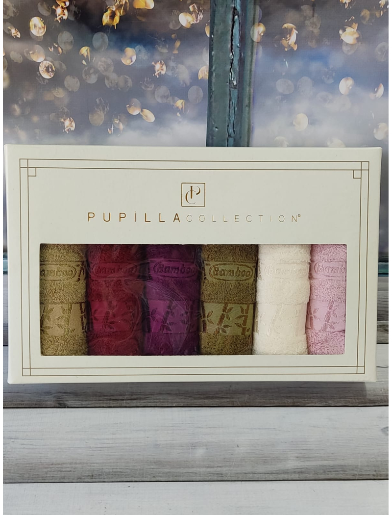 Pupilla gold 30х50см., 6в1. Бамбукові рушники.