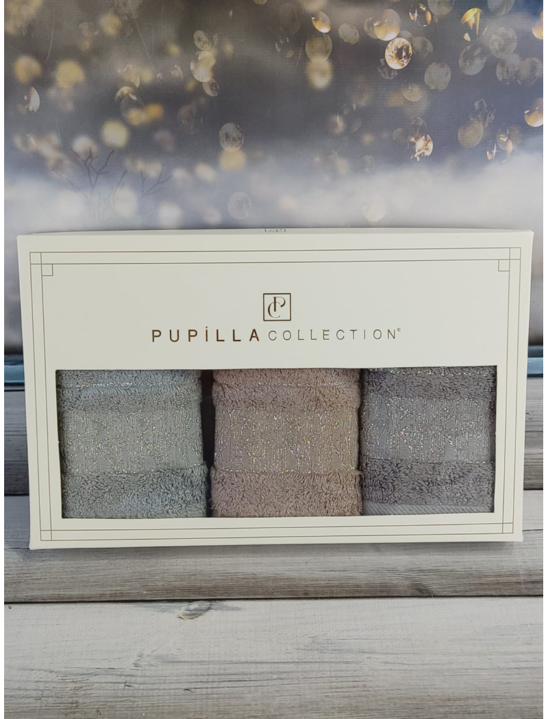 Pupilla Kristal bej 30х50см., 3в1. Бамбукові рушники.