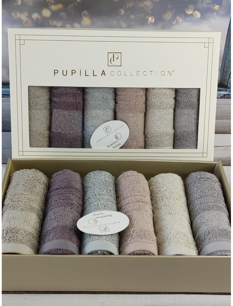 Pupilla Kristal 30х50см., 6в1. Бамбукові рушники.