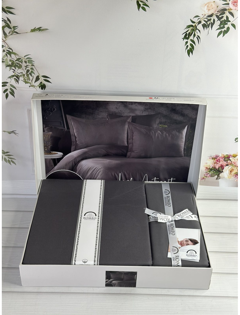 Ramses Grey жаккардова постіль, євро розмір. Romeo home Туреччина.