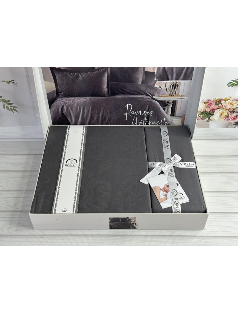 Ramses Grey жаккардова постіль, євро розмір. Romeo home Туреччина.