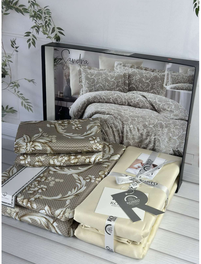 Sandra сатинова постільна білизна. Євро розмір. Romeo home Туреччина.