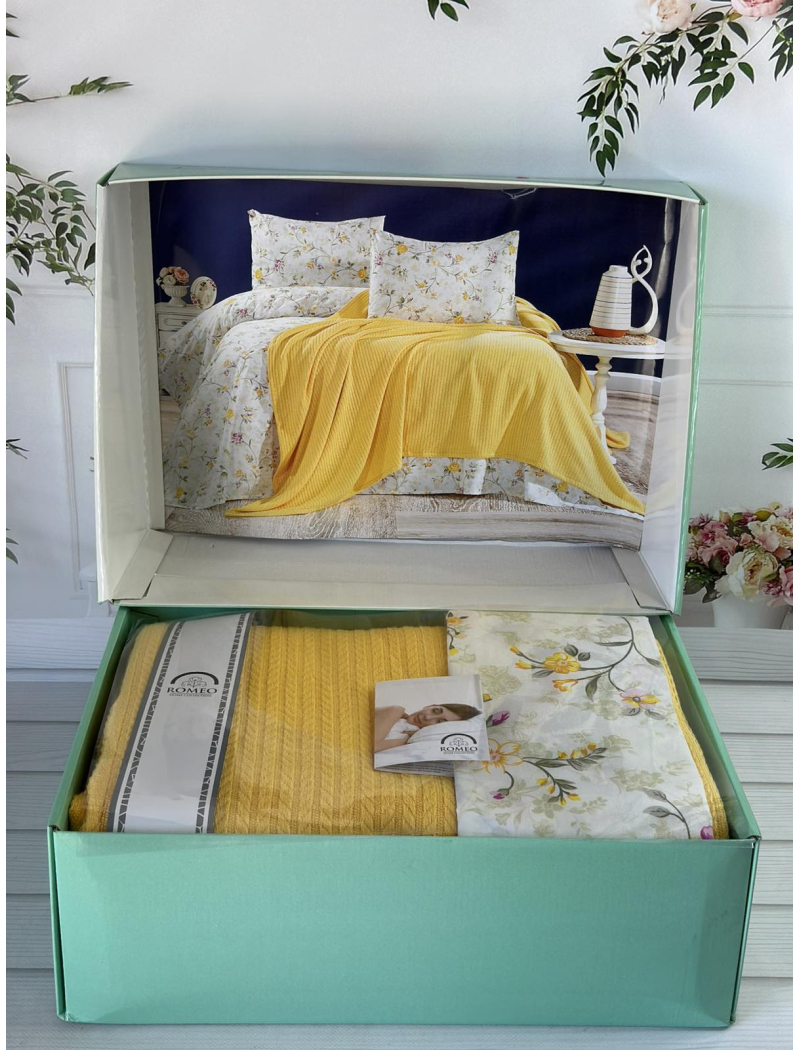 Sari Літній набір з Плед машинна в'язка. Romeo home Туреччина