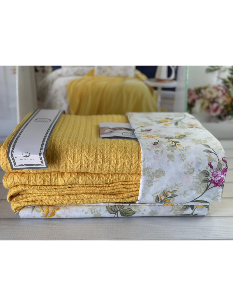 Sari Літній набір з Плед машинна в'язка. Romeo home Туреччина