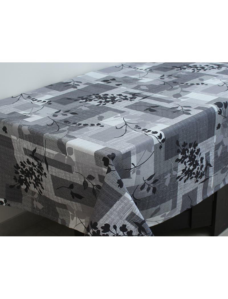 Скатерть кухонная Ветка серая