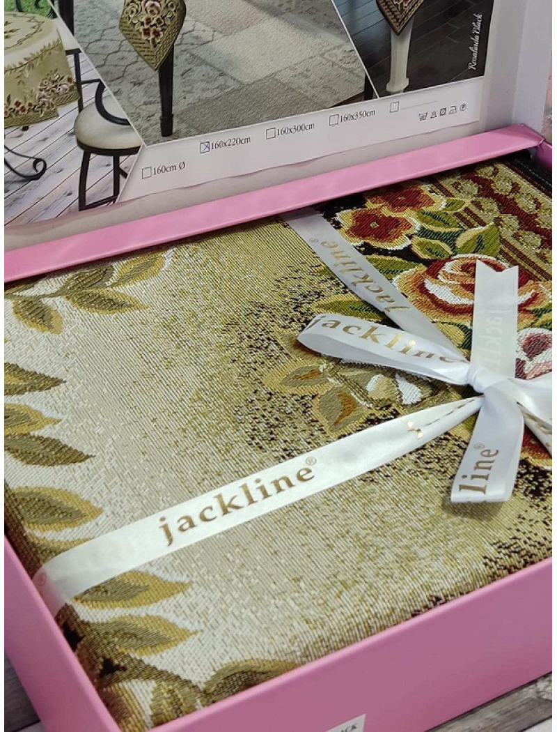 Jackline Туреччина.Roselinda Black.Гобеленова скатертина 160х220см.