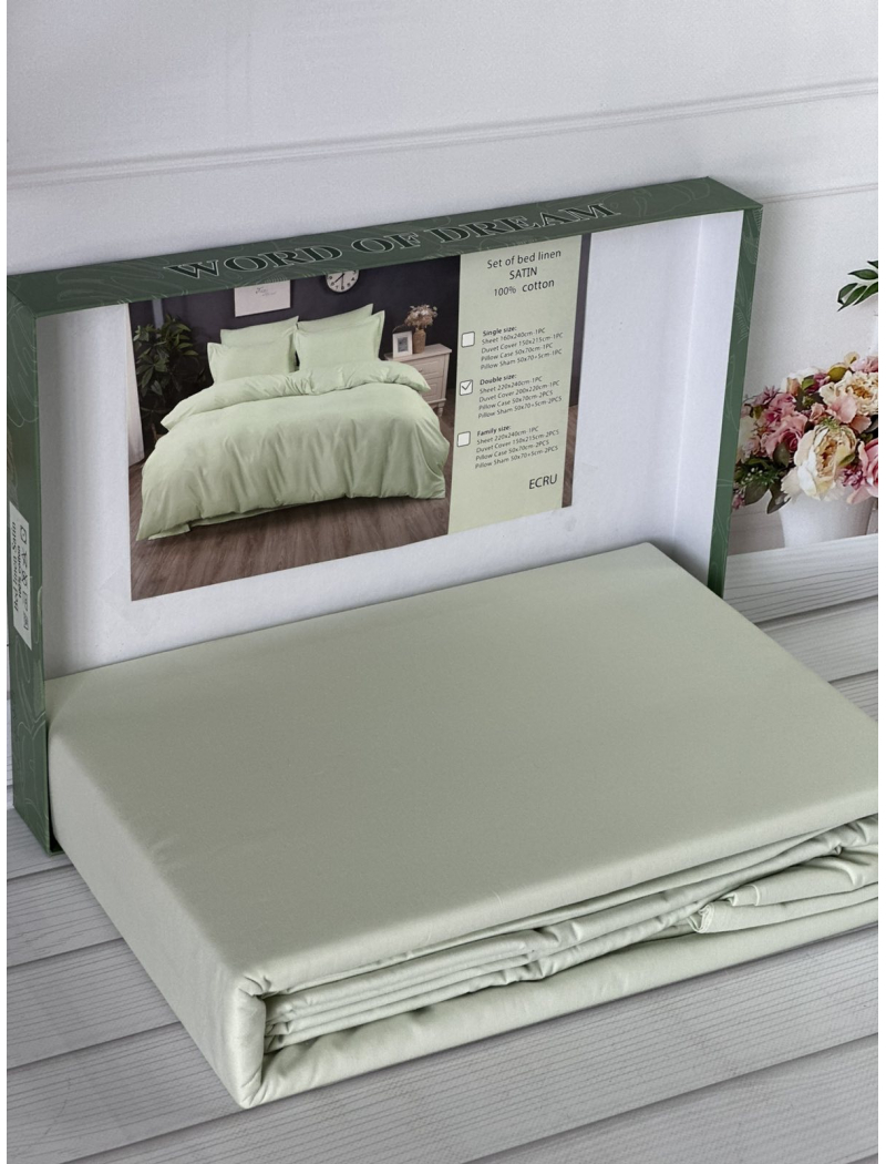 Su-yeshili сатинова постільна білизна євро розміру. Word of dream.