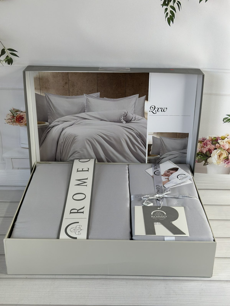 Tensel Qxm Gri сатинова постільна білизна. Євро розмір. Romeo home Туреччина.