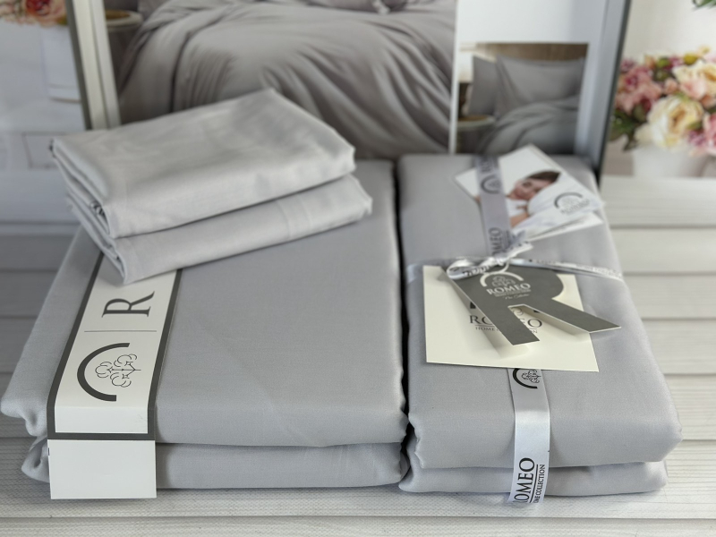 Tensel Qxm Gri сатинова постільна білизна. Євро розмір. Romeo home Туреччина.