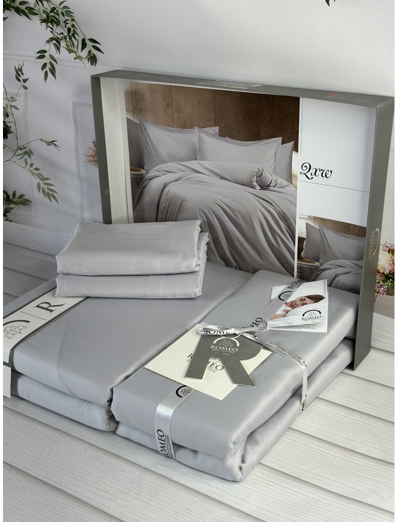 Tensel Qxm Gri сатинова постільна білизна. Євро розмір. Romeo home Туреччина.