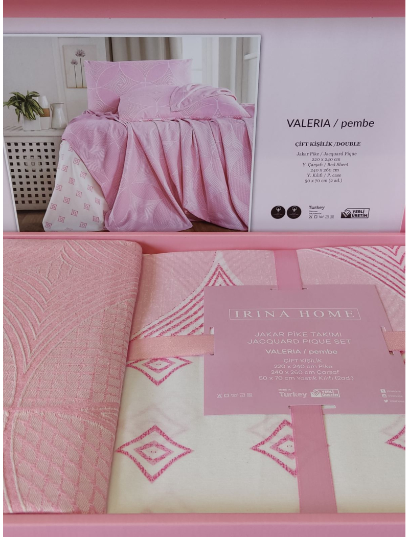 Valeria pembe Літній набір Летнее джакардовое покрывало. Irina Home Туреччина
