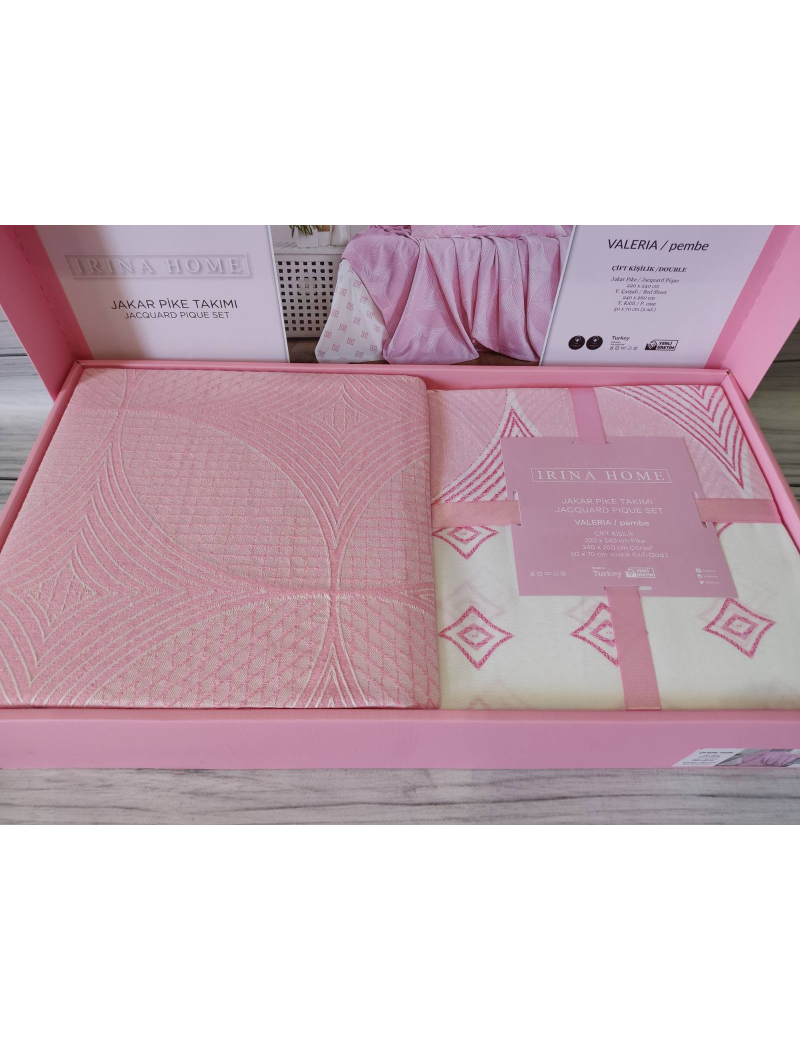 Valeria pembe Літній набір Летнее джакардовое покрывало. Irina Home Туреччина