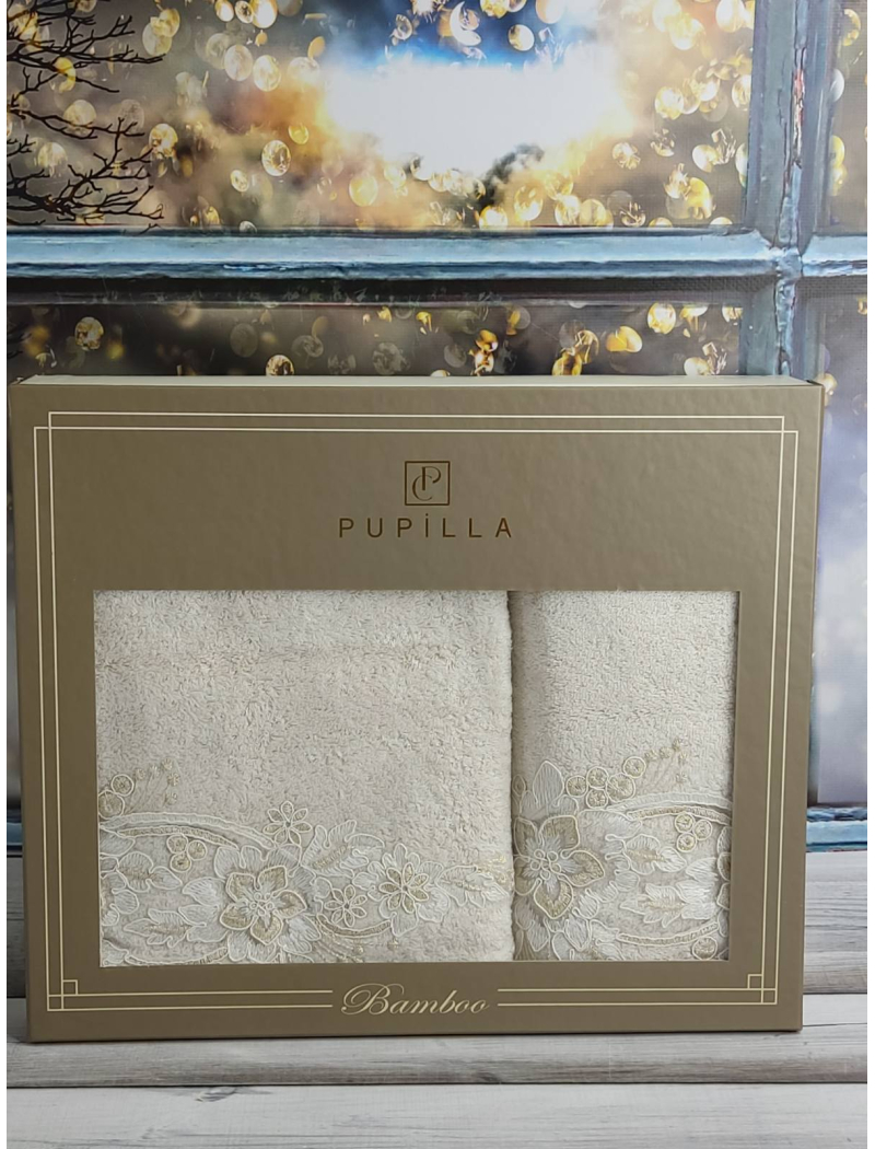 Pupilla 2в1 Vanetta bej бамбукові рушники.Туреччина.