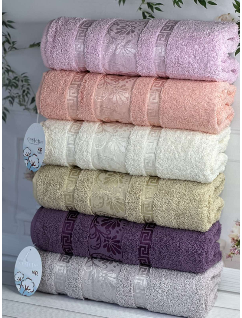 Vip cotton Diana махрові рушники 70х140см., 6 шт/уп. CestepeТуреччина.
