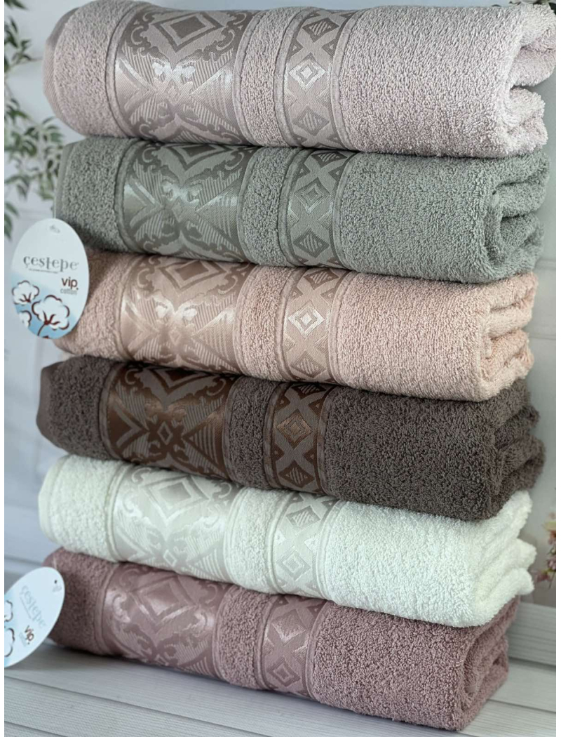 Vip cotton Falfa махрові рушники 50х90см., 6 шт/уп. CestepeТуреччина.