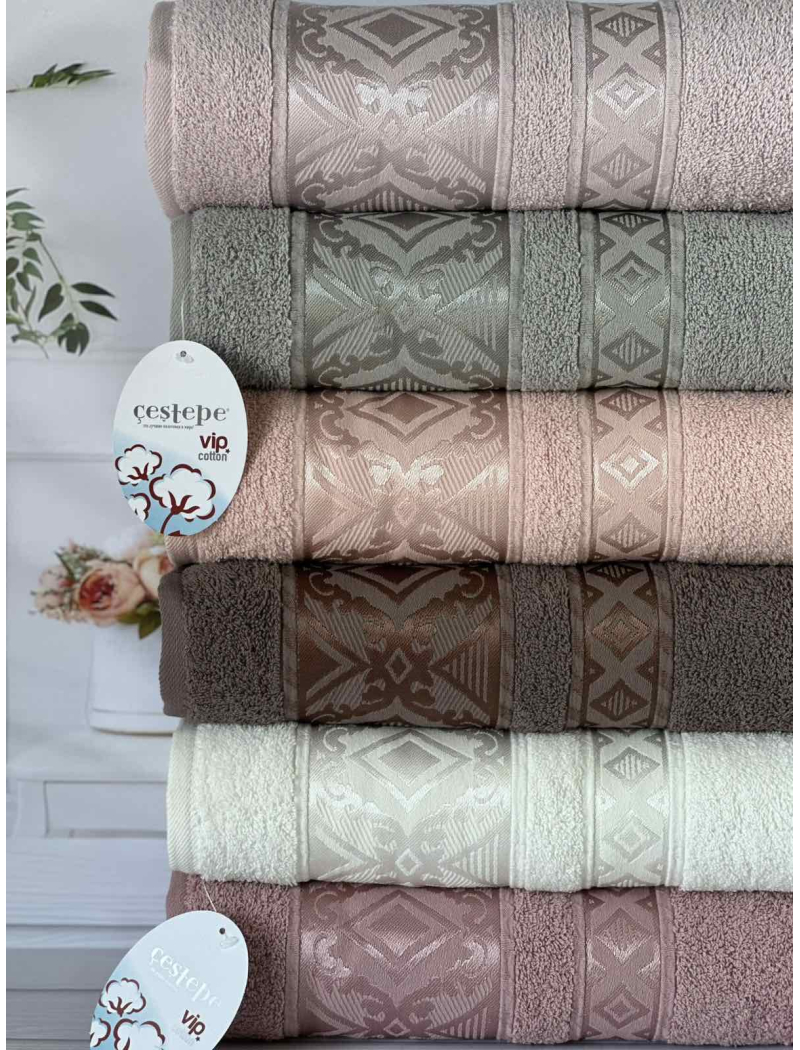 Vip cotton Falfa махрові рушники 50х90см., 6 шт/уп. CestepeТуреччина.