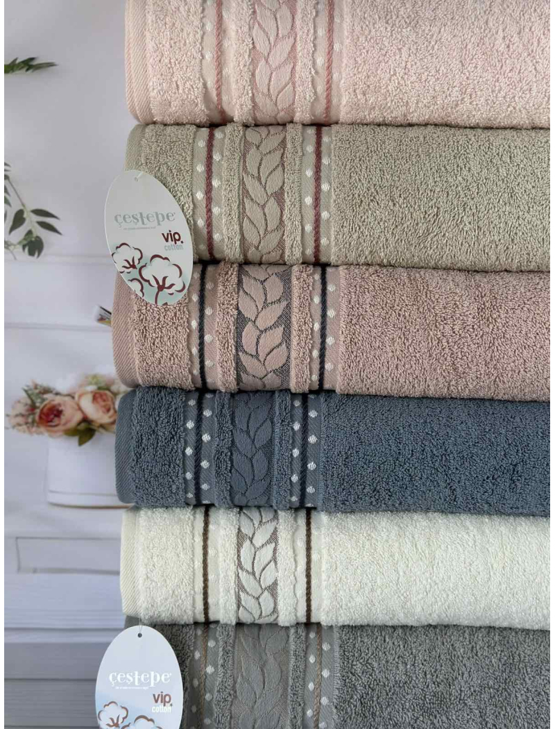 Vip cotton Filiz махрові рушники 50х90см., 6 шт/уп. CestepeТуреччина.