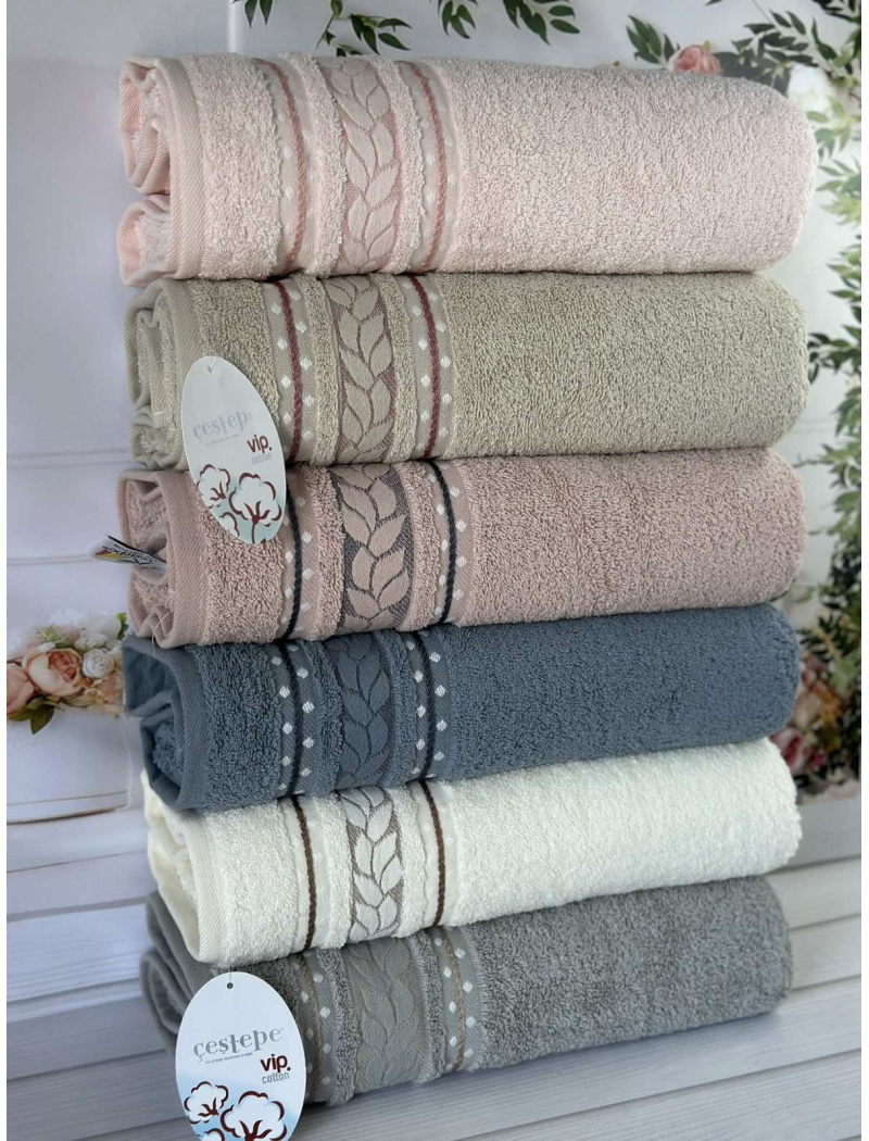 Vip cotton Filiz махрові рушники 50х90см., 6 шт/уп. CestepeТуреччина.