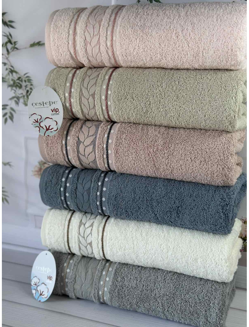 Vip cotton Filiz махрові рушники 50х90см., 6 шт/уп. CestepeТуреччина.