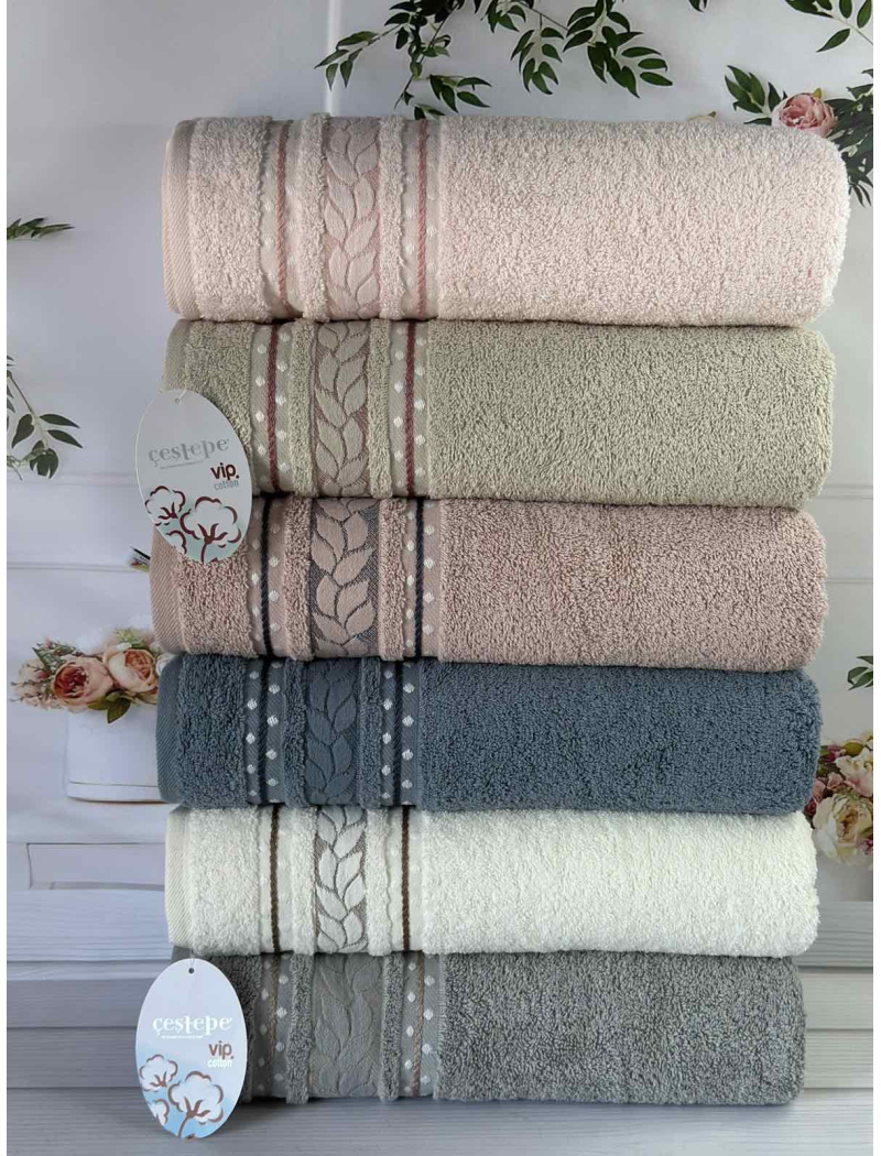 Vip cotton Filiz махрові рушники 50х90см., 6 шт/уп. CestepeТуреччина.