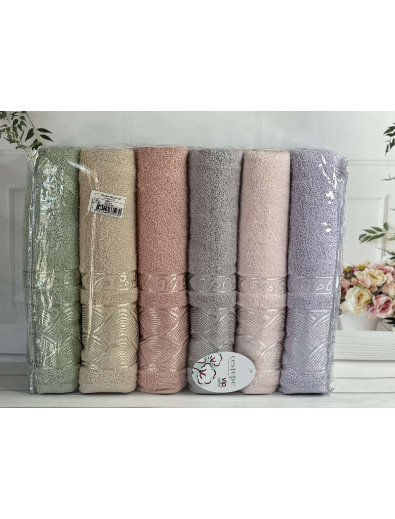 Vip cotton Linens махрові рушники 70х140см., 6 шт/уп. CestepeТуреччина.