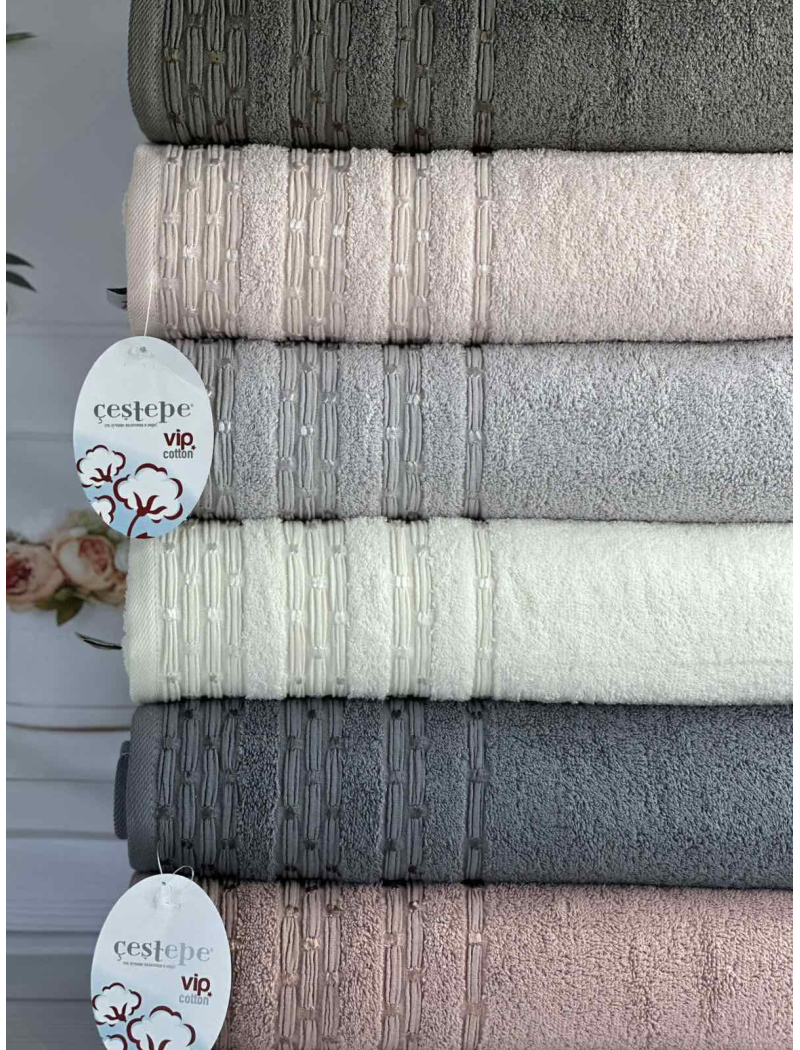 Vip cotton Lupen махрові рушники 70х140см., 6 шт/уп. CestepeТуреччина.