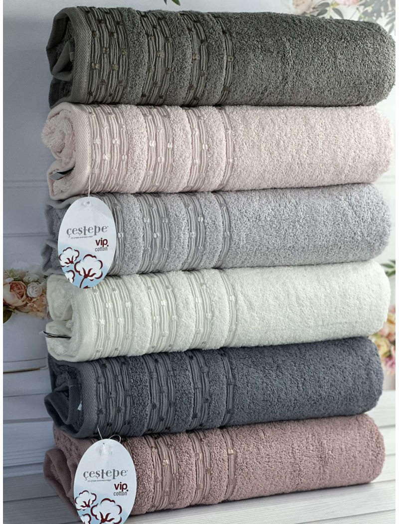 Vip cotton Lupen махрові рушники 70х140см., 6 шт/уп. CestepeТуреччина.