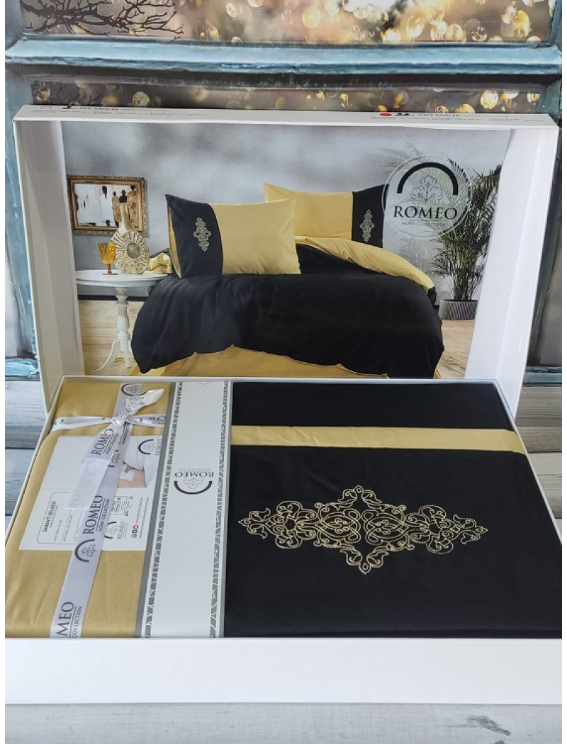 Vis.Yellow black Євро розмір. Ранфорс. Romeo Туреччина.